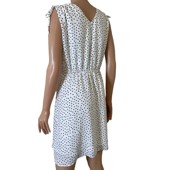 Collection Concepts dress SZ small wrap white and black dotted above knee dress - Picture 4 of 12